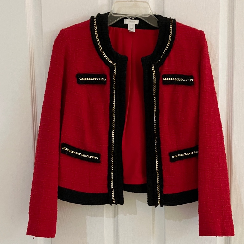Chic Red and Black Women's Jacket by Chico’s